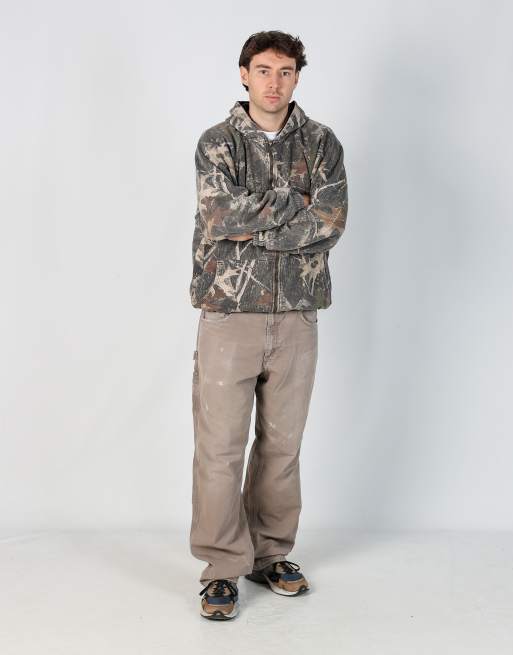 Vintage Carhartt 36x34 canvas carpenter jeans in tan, 2 of 4