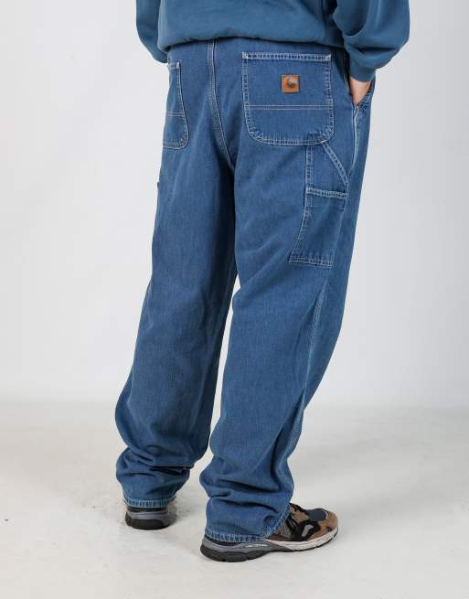 Vintage Carhartt 36x34 denim carpenter jeans in blue, 2 of 4