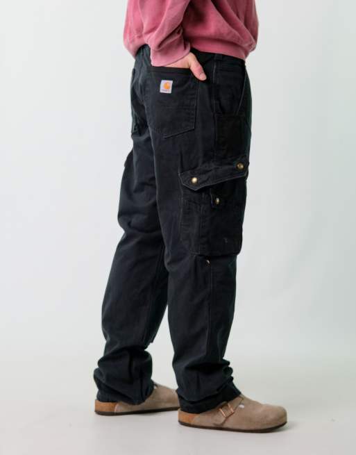 Vintage Carhartt 36x34 Woven Cargo Pants Black ASOS