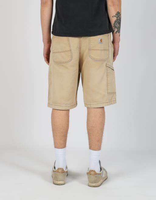 Vintage Carhartt 38x21 canvas carpenter baggy shorts in tan