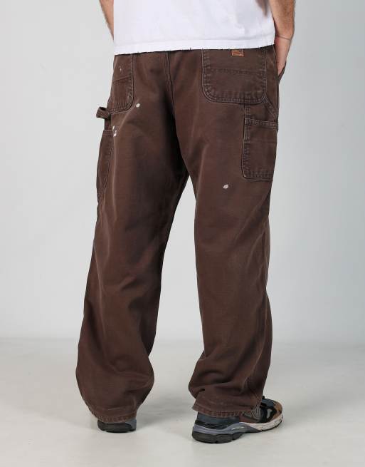 Vintage Carhartt 38x30 canvas carpenter jeans in brown
