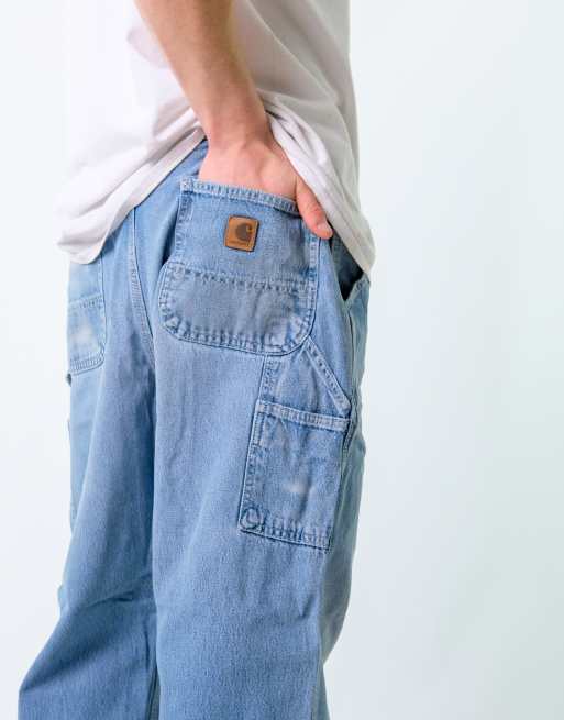 Vintage Carhartt 38x30 Denim Carpenter Baggy Jeans Light Blue