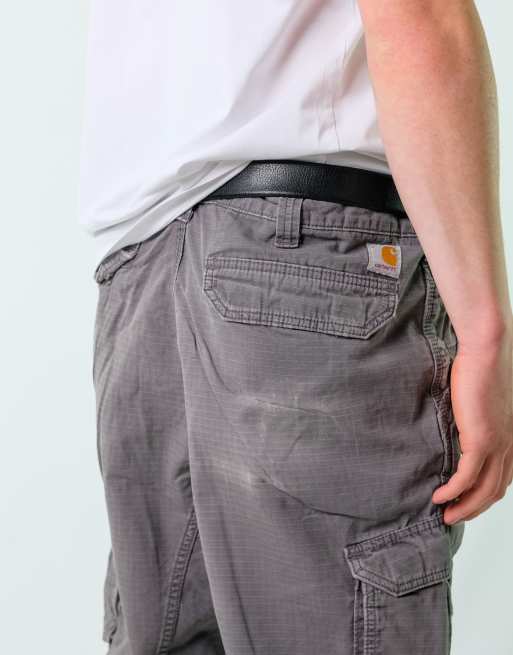 Vintage Carhartt 38x32 Canvas Carpenter Baggy Jeans Charcoal Grey
