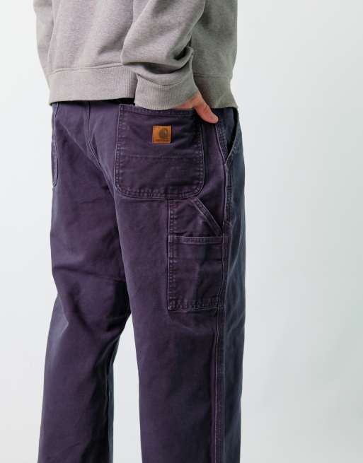 Vintage Carhartt 38x32 Canvas Carpenter Baggy Jeans Navy Blue