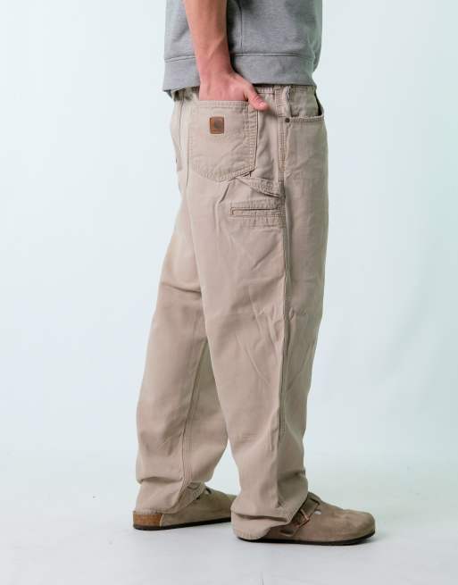 Vintage Carhartt 38x32 Canvas Carpenter Baggy Jeans Tan | ASOS