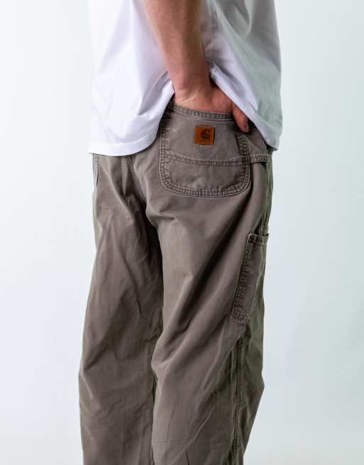Vintage Carhartt 38x32 Canvas Carpenter Jeans Grey