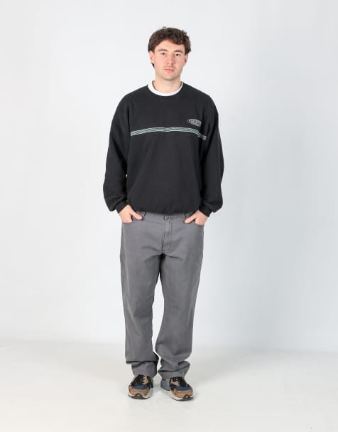 Vintage Carhartt 38x32 canvas carpenter jeans in charcoal grey - view 1