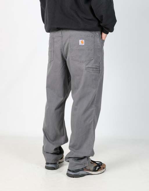 Vintage Carhartt 38x32 canvas carpenter jeans in charcoal grey, 2 of 4
