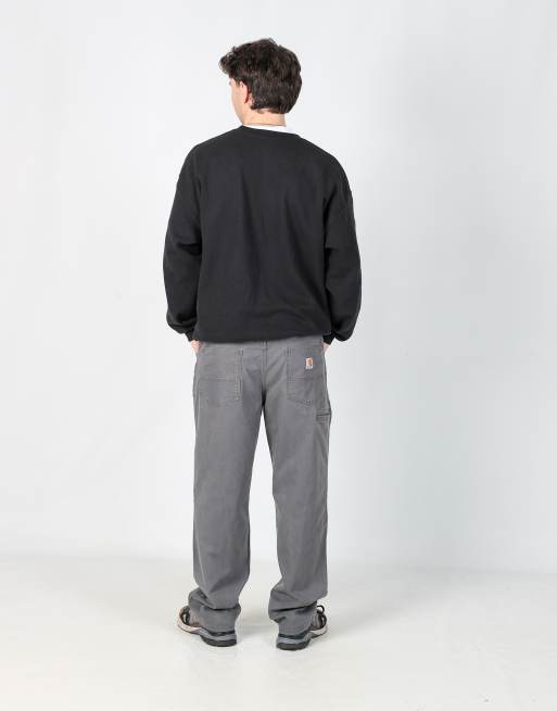 Vintage Carhartt 38x32 canvas carpenter jeans in charcoal grey, 3 of 4