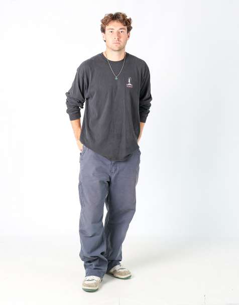 Vintage Carhartt 38x32 woven cargo pants in navy blue - view 1