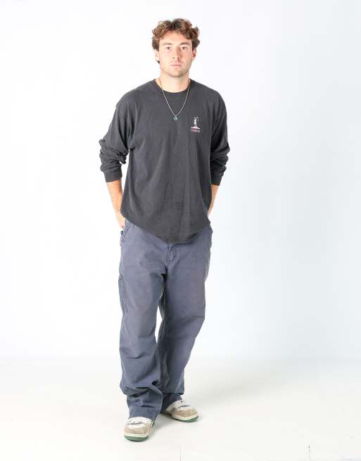 Vintage Carhartt 38x32 woven cargo pants in navy blue
