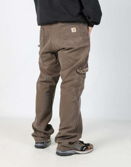 Vintage Carhartt 38x34 canvas carpenter jeans in brown, 2 of 4