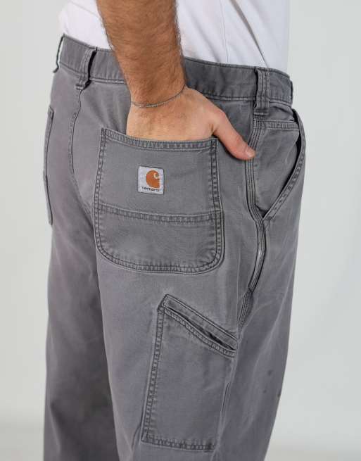 Vintage Carhartt 38x36 canvas carpenter jeans in grey, 4 of 4