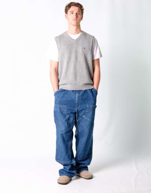 Vintage Carhartt 40x34 Denim Carpenter Baggy Jeans Blue