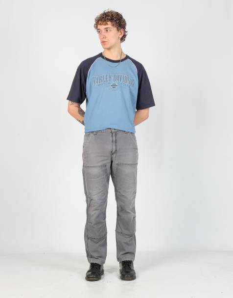 Vintage Carhartt double knee 32x32 canvas carpenter jeans in charcoal grey - view 1