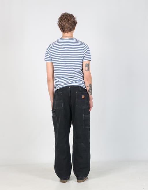 Vintage Carhartt double knee 34x30 canvas carpenter jeans in black, 3 of 4