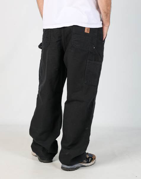 Vintage Carhartt double knee 38x32 canvas carpenter jeans in black - view 1