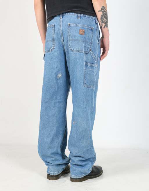 Vintage Carhartt double panel 34x32 denim carpenter jeans in blue