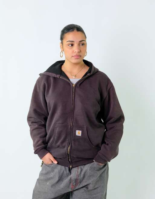 Vintage Carhartt L Hoodie Brown Zip Up