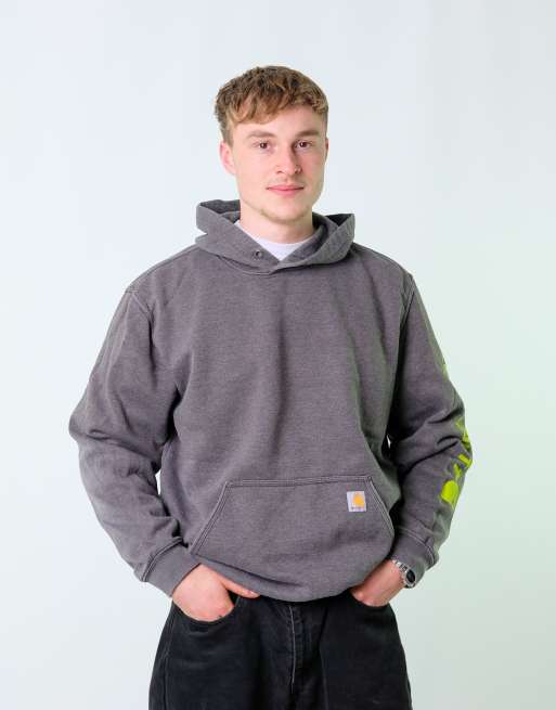 Vintage Carhartt L Hoodie Charcoal Grey