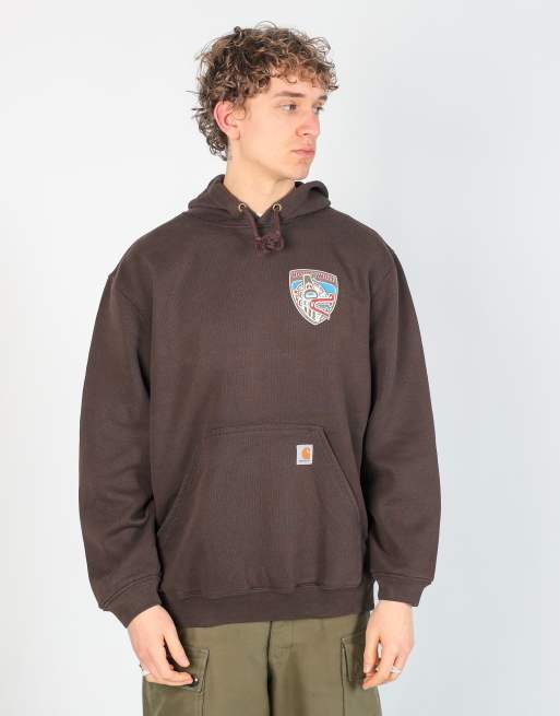 Vintage Carhartt l hoodie in brown