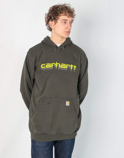 Vintage Carhartt l hoodie in khaki green - view 1