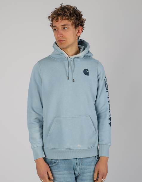 Vintage Carhartt l hoodie in light blue - view 1