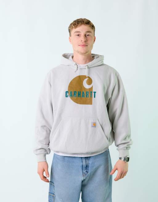 Vintage Carhartt L Hoodie Light Grey