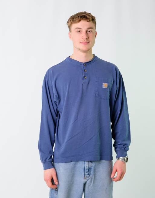 Vintage Carhartt L Long Sleeve Shirt Blue