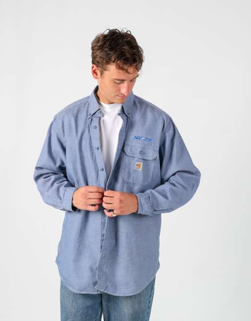 Vintage Carhartt l long sleeve shirt in blue