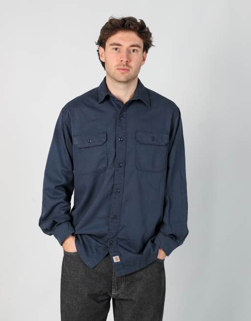 Vintage Carhartt l long sleeve shirt in navy blue
