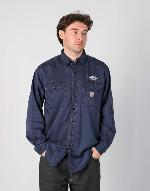 Vintage Carhartt l long sleeve shirt in navy blue