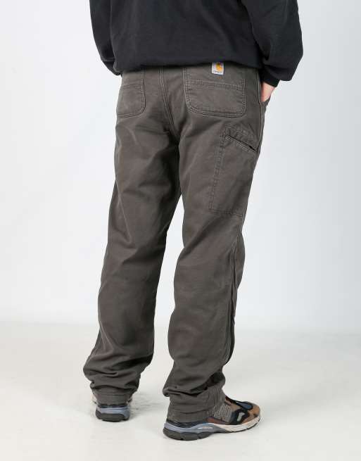 Vintage Carhartt lined 36x32 canvas carpenter jeans in charcoal grey, 2 of 4