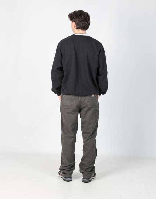 Vintage Carhartt lined 36x32 canvas carpenter jeans in charcoal grey, 3 of 4