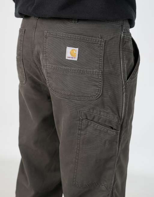 Vintage Carhartt lined 36x32 canvas carpenter jeans in charcoal grey, 4 of 4