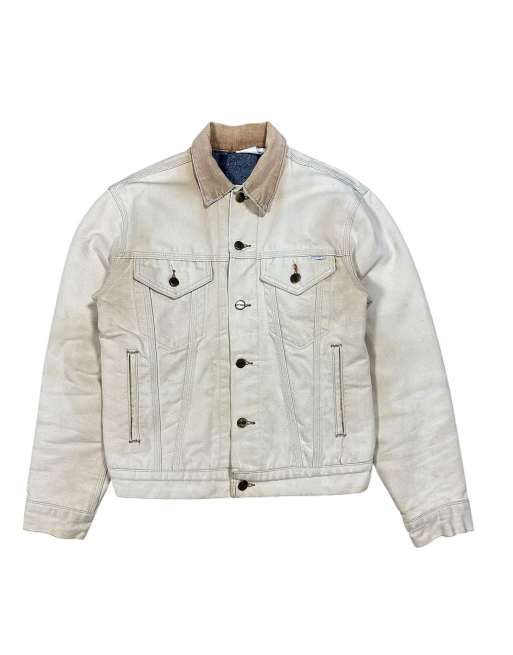 Vintage Carhartt Lined Trucker Jacket size s in beige