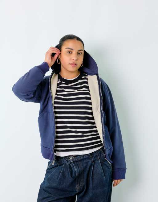 Vintage Carhartt M Hoodie Navy Blue Zip up