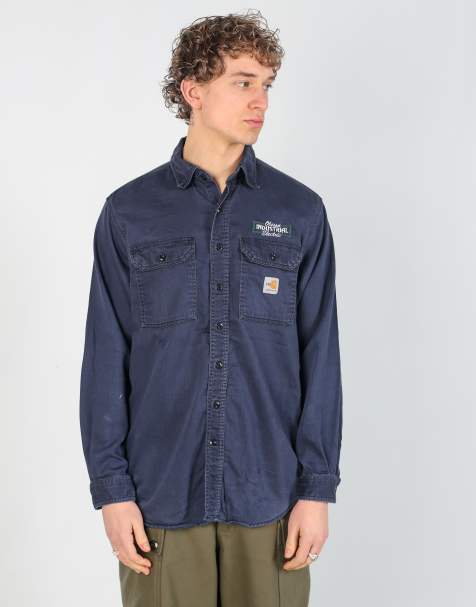 Vintage Carhartt m long sleeve shirt in navy blue - view 1