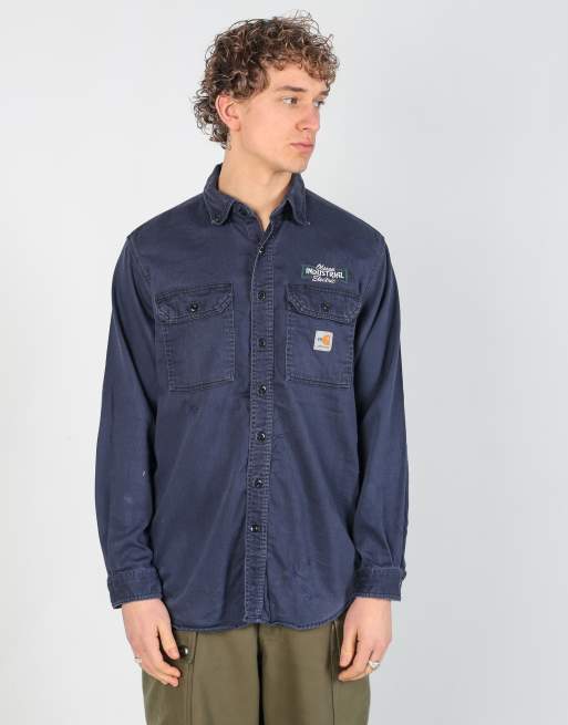 Vintage Carhartt m long sleeve shirt in navy blue