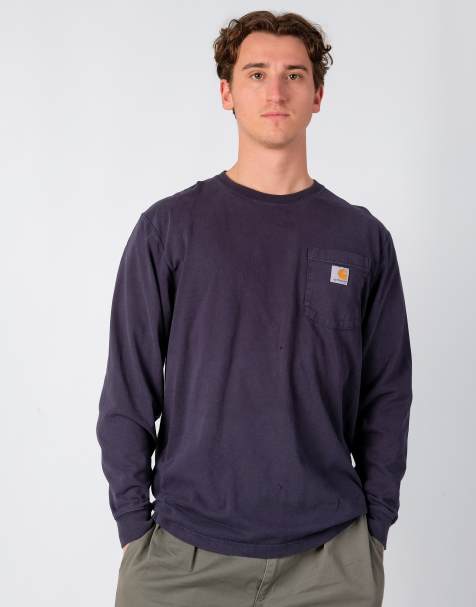 Vintage Carhartt M Long Sleeve Shirt Navy Blue - view 1