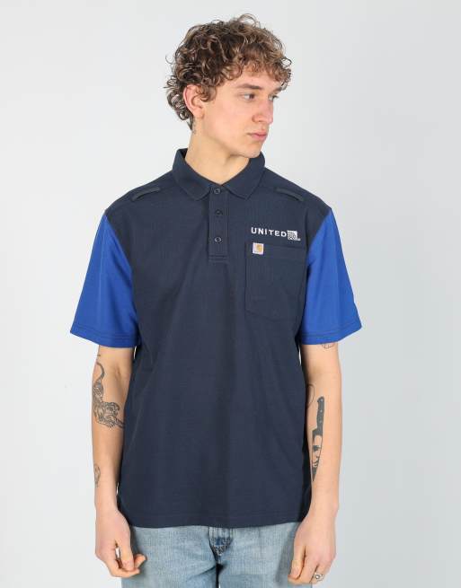 Vintage Carhartt m polo shirt in navy blue