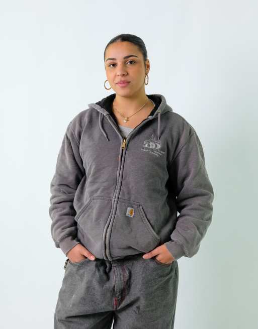 Vintage Carhartt M Sweatshirt Grey Zip Up