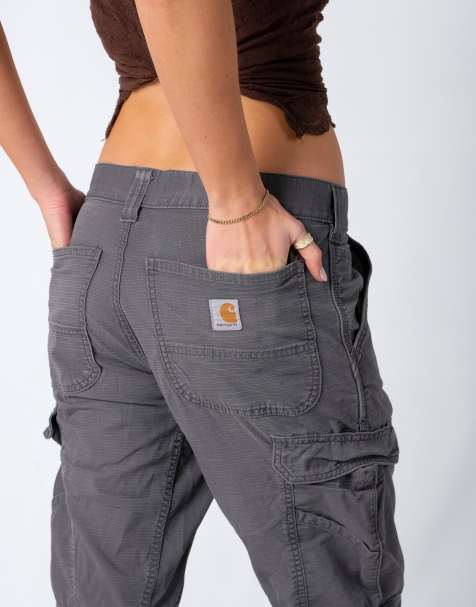Vintage Carhartt Ripstop 31x30 Canvas Carpenter Baggy Jeans Grey - view 1