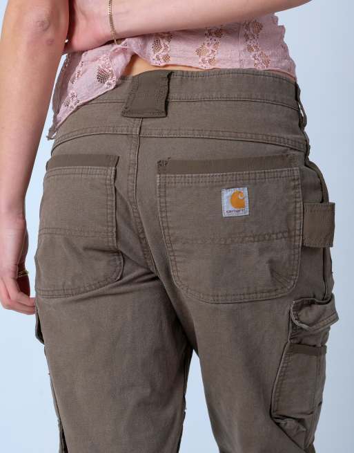 Vintage Carhartt Ripstop 31x30 Woven Cargo Pants Khaki Green
