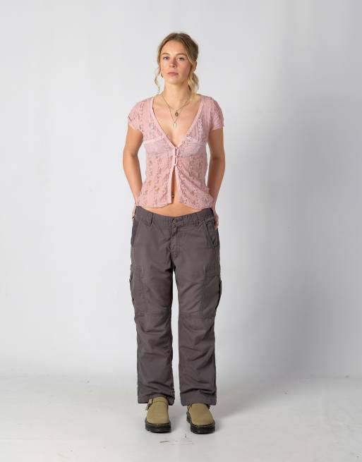 Vintage Carhartt Ripstop 34x30 Canvas Carpenter Baggy Jeans Grey