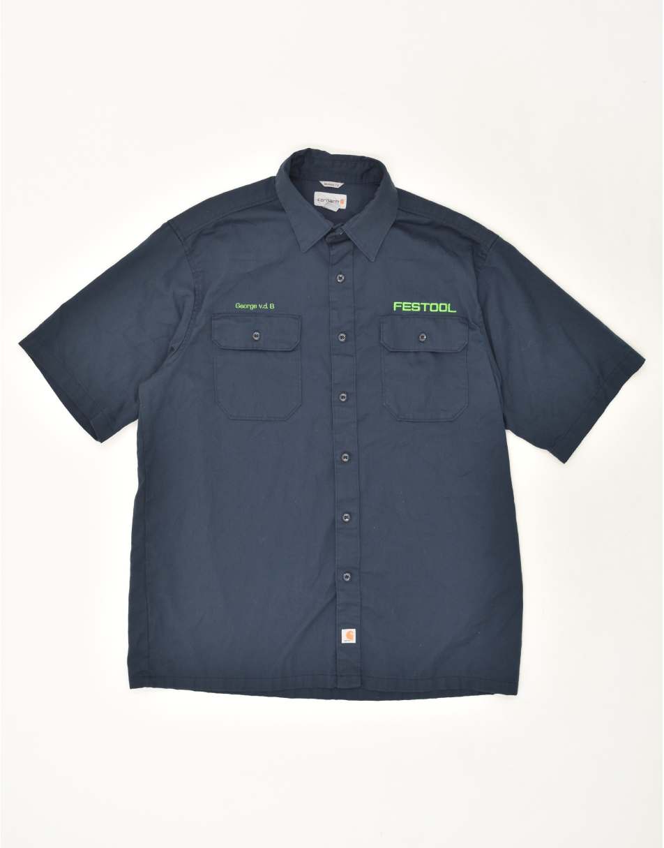 Vintage Carhartt Size XL Relaxed Fit Shirt in Navy Blue
