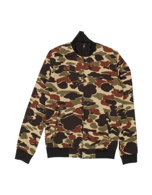 Vintage Carhartt Tracksuit Top Jacket UK 14 Medium In Brown Camouflage