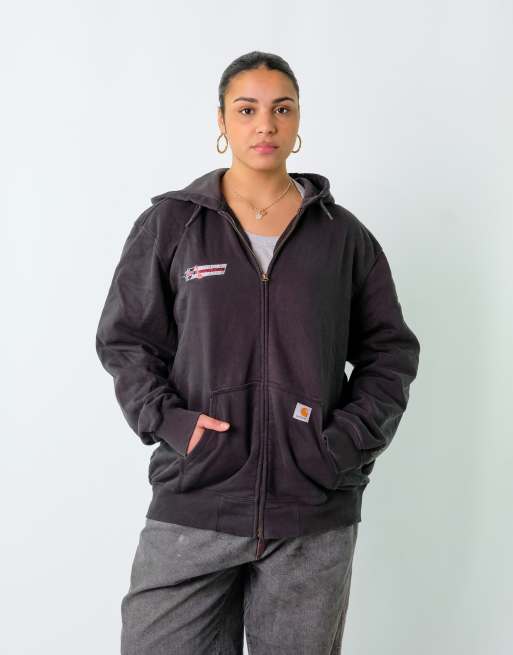Vintage Carhartt XL Hoodie Black Zip Up