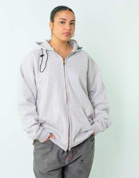 Vintage Carhartt XL Hoodie Light Grey Zip Up - view 1