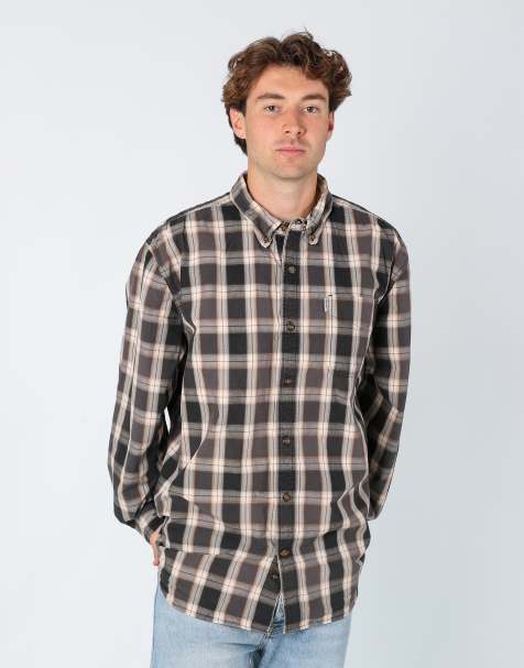 Vintage Carhartt xl long sleeve t-shirt in charcoal grey Chequered - view 1